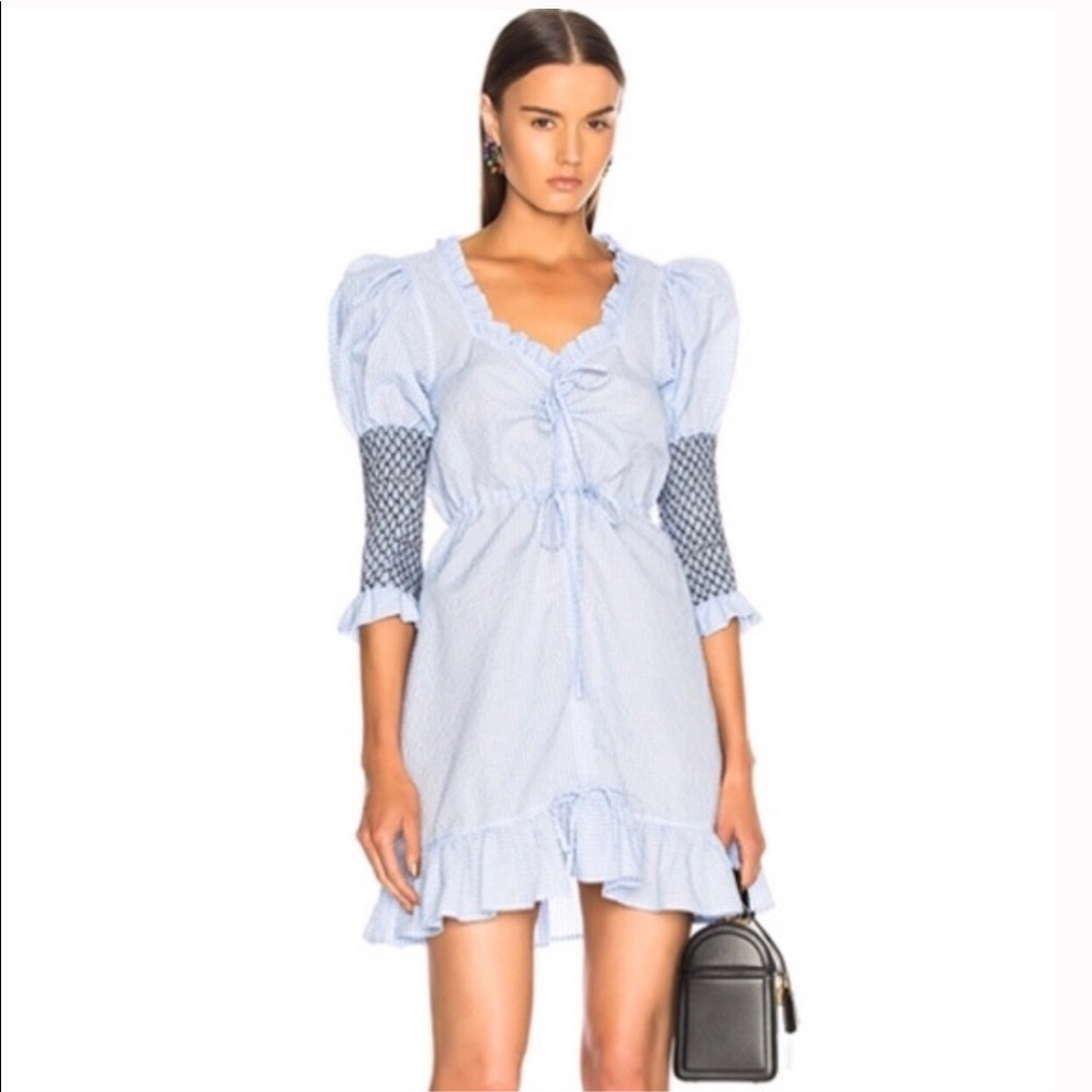 Ganni charron dress serenity blue EU 36